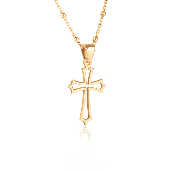 925 Sterling Silver Hollow Cross Necklace
