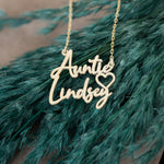 925 Sterling Silver Two Name Necklace With Heart