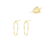 925 Sterling Silver Figaro Chain Triangle Stud Earring,