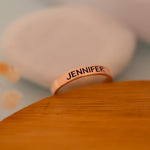 925 Sterling Silver Personalized Slim Engraved Ring