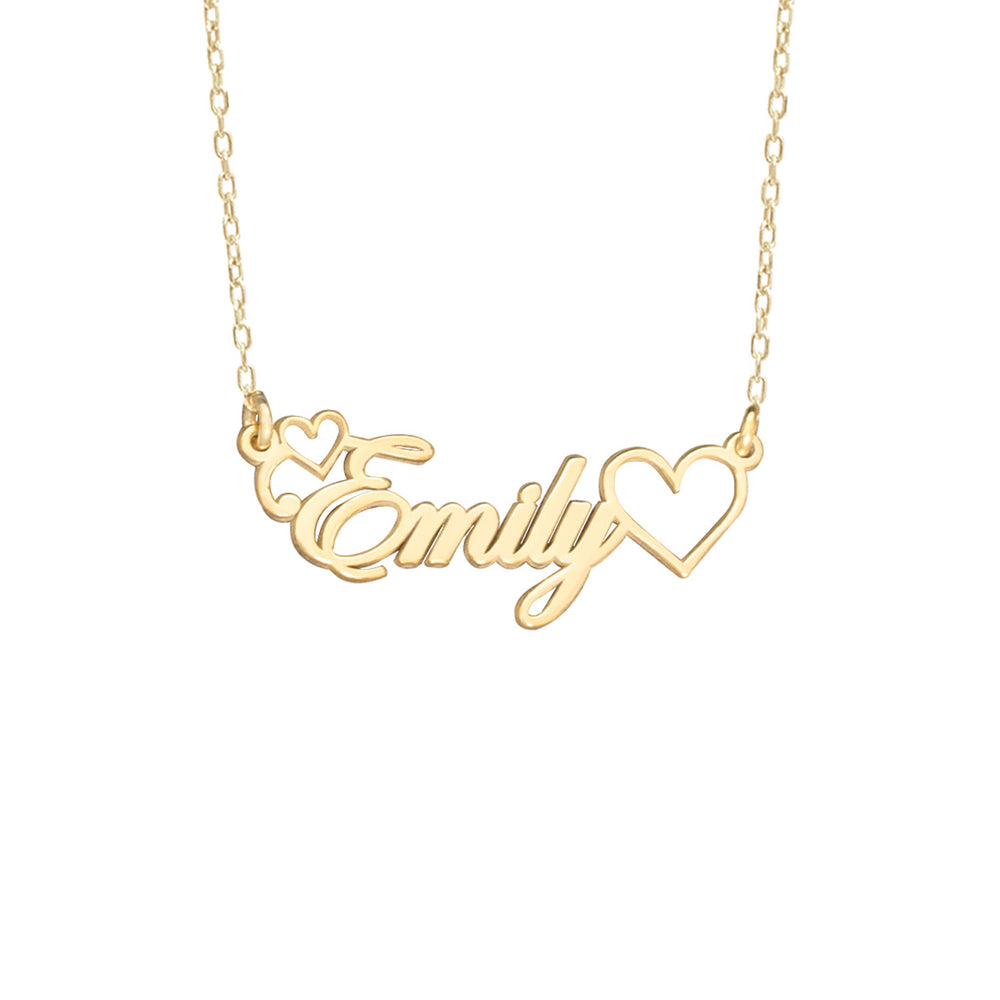 925 Sterling Silver Heart Name Necklace ,