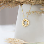 925 Sterling Silver Personalized Circles Necklace 2 Hoop