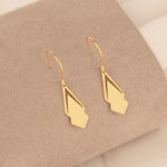 925 Sterling Silver Double Triangle Drop Earrings