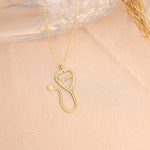 925 Sterling Silver Stethoscope Name Necklace