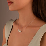 925 Sterling Silver Old English Name Necklace