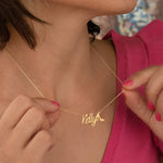 925 Sterling Silver Barbie Font With Shoe Necklace