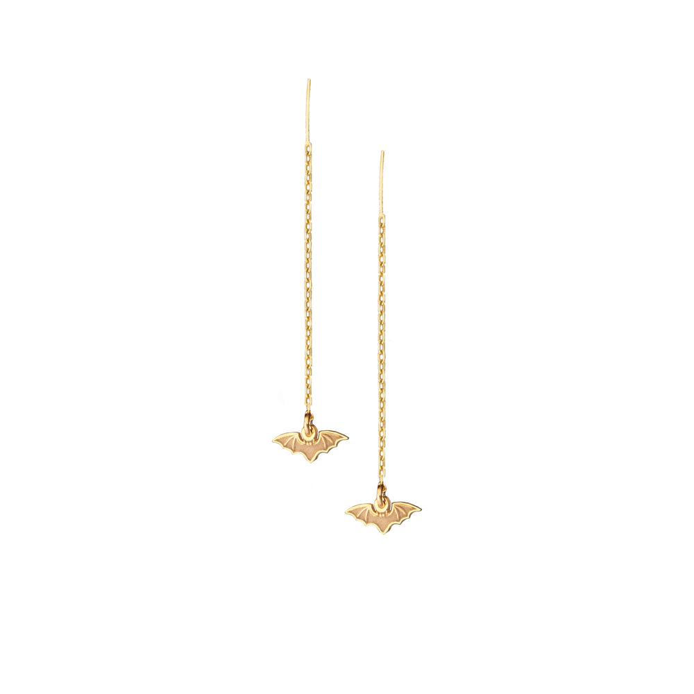 925 Sterling Silver Threader Bat Earrings