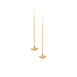 925 Sterling Silver Threader Bat Earrings