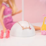 925 Sterling Silver Barbie Font Necklace