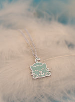925 Sterling Silver Enamel Cat Necklace 388