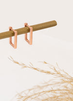 925 Sterling Silver Minimalist Rectangle Hoop Earrings