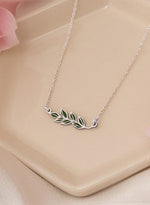 925 Sterling Silver Enamel Branch Necklace