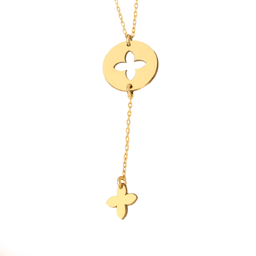 925 Sterling Silver Dangle Clover Necklace