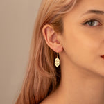 925 Sterling Silver 14K Solid Gold Diamond Shaped Hexagon Dangle