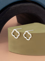 925 Sterling Silver Open Clover Studs