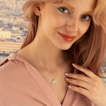 925 Sterling Silver Whale Tail Necklace Mother Of Pearl Embroidered
