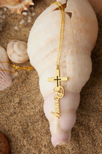 925 Sterling Silver Cross Name Necklace