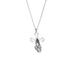 925 Sterling Silver Praying Hands Crucifix Necklace 361