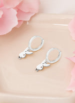 925 Sterling Silver Enamel Playboy Bunny Earring