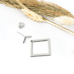 925 Sterling Silver Triangle Square Ear Jacket Necklace