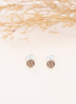 925 Sterling Silver Baseball Earrings