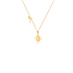 925 Sterling Silver Initial Pole Star Necklace