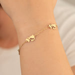 925 Sterling Silver 4 Cat Bracelet