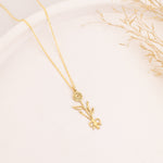 925 Sterling Silver Birth Flower Necklace,