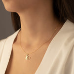 925 Sterling Silver Initial Necklace With Heart