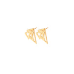 925 Sterling Silver Double Triangle Ear Jacket Earrings