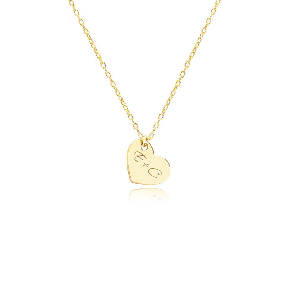 925 Sterling Silver Heart Initial Necklace