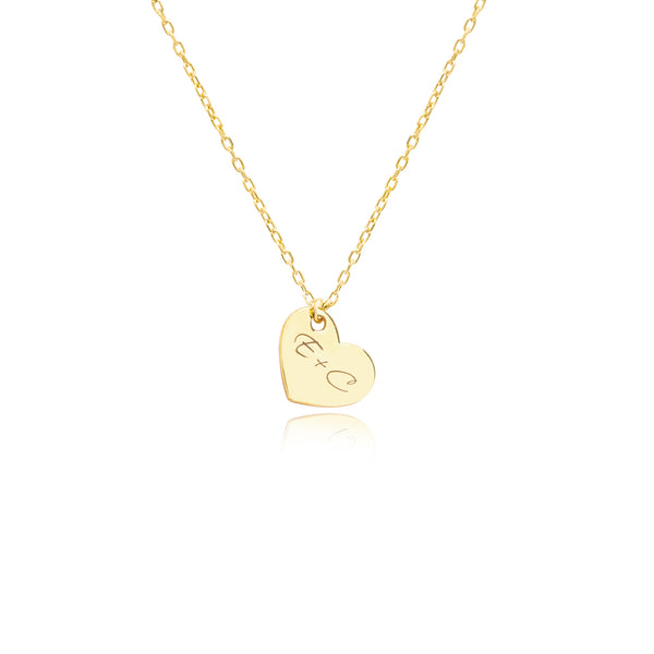 925 Sterling Silver Heart Initial Necklace
