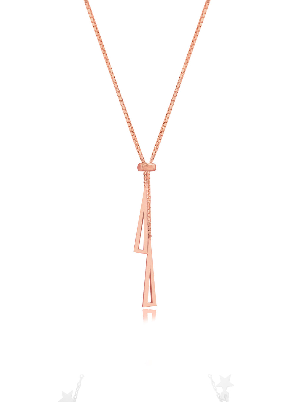 925 Sterling Silver Right Triangle Lariat Necklace