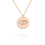 925 Sterling Silver Eye Of Horus Disc Necklace