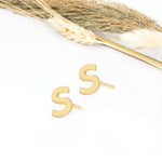 925 Sterling Silver Initials Studs Earrings