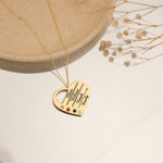 925 Sterling Silver Heart Necklace With Birthstones
