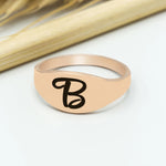925 Sterling Silver BaşInitial Ring