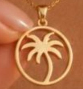 925 Sterling Silver Round Circle Palmiye Necklace