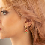 925 Sterling Silver Watermelon Hoop Earrings