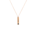 925 Sterling Silver Personalized Tiny Bar Tag Necklace With Birthstone