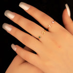 925 Sterling Silver Adjustable Initials Ring With Birthstone