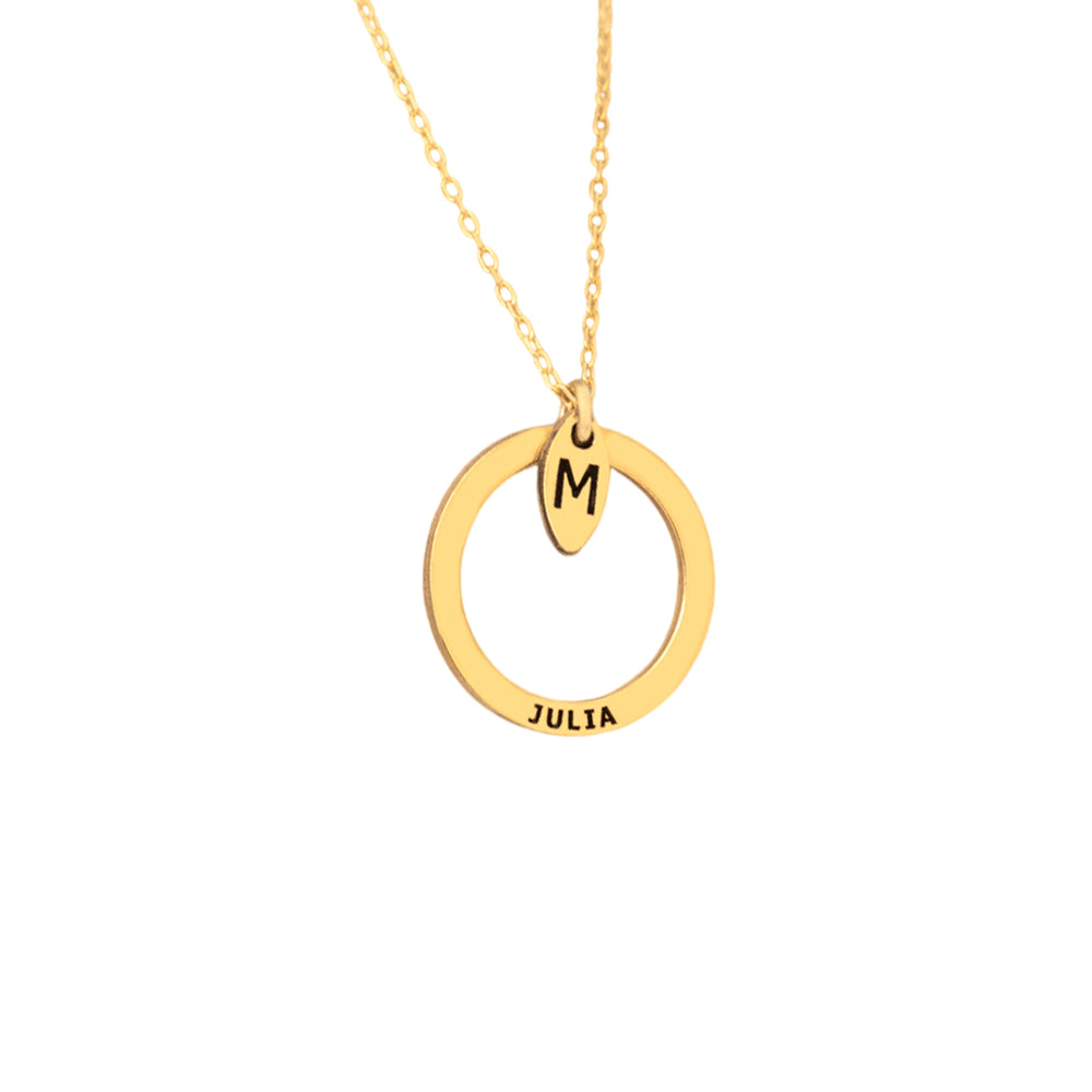 925 Sterling Silver Minimalist Tag Name Circle Necklace