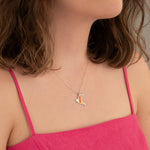 925 Sterling Silver Multi Color Enamel Bird Necklace