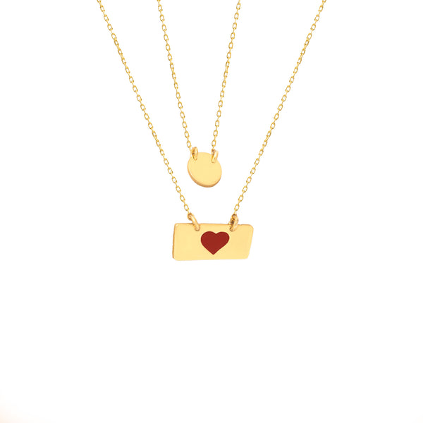 925 Sterling Silver Minimalist Heart And Coin Choker Necklace