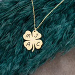 925 Sterling Silver Clover Initials Necklace