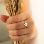 925 Sterling Silver Infinity Heart And Initial Chain Ring