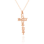 925 Sterling Silver Custom Name Gold Cross Necklace