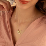 925 Sterling Silver Double Name Crown Necklace