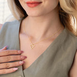 925 Sterling Silver Ters Üçgen Necklace