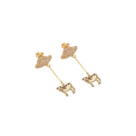 925 Sterling Silver Alien And Cow Earrings